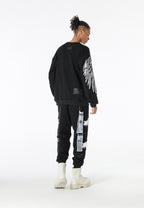 Sudadera Wings de corte relajado con alas de tachuelas en hombros y mangas | MWM [PS_COLORS:BLACK]