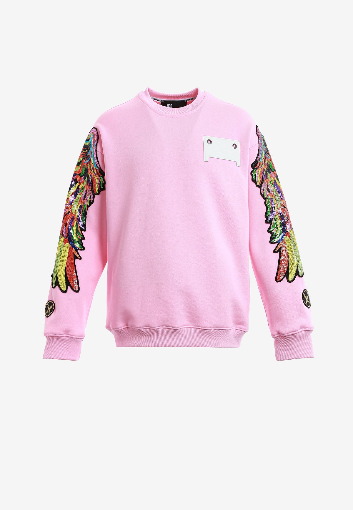 Sudadera Wings de corte relajado con alas de tachuelas en hombros y mangas | MWM [PS_COLORS:PINK]