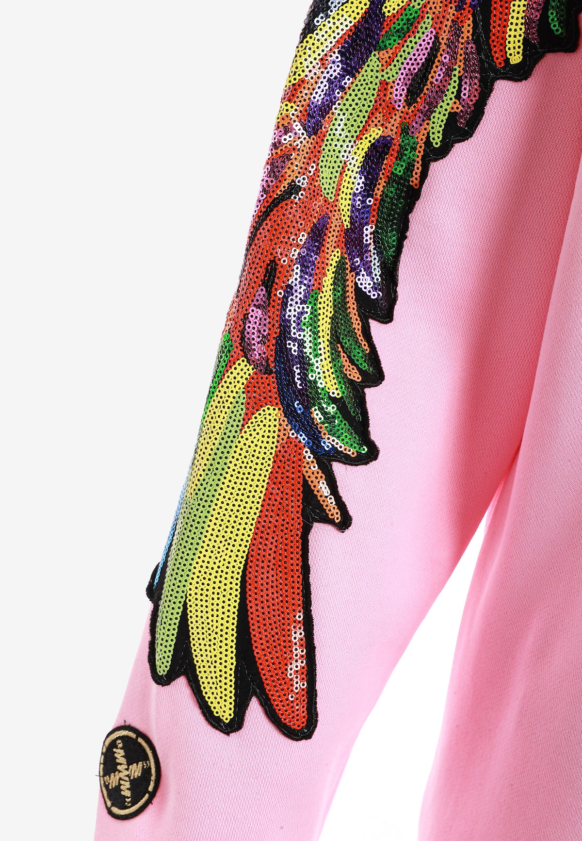 Sudadera Wings de corte relajado con alas de tachuelas en hombros y mangas | MWM [PS_COLORS:PINK]