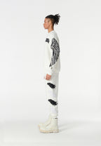 Sudadera Wings de corte relajado con alas de tachuelas en hombros y mangas | MWM [PS_COLORS:WHITE]
