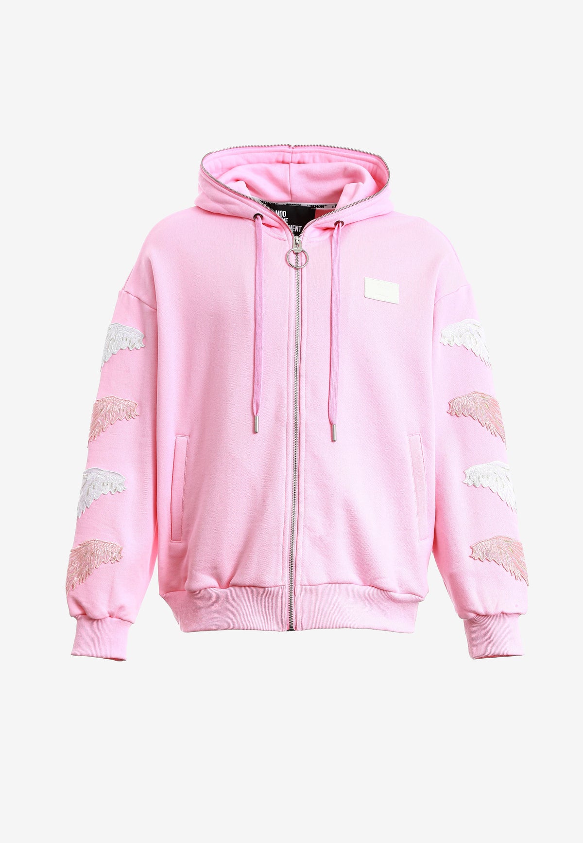 Sudadera con capucha Wings de corte relajado con Mini Wings en mangas y alas de strass en la espalda | MWM [PS_COLORS:PINK]