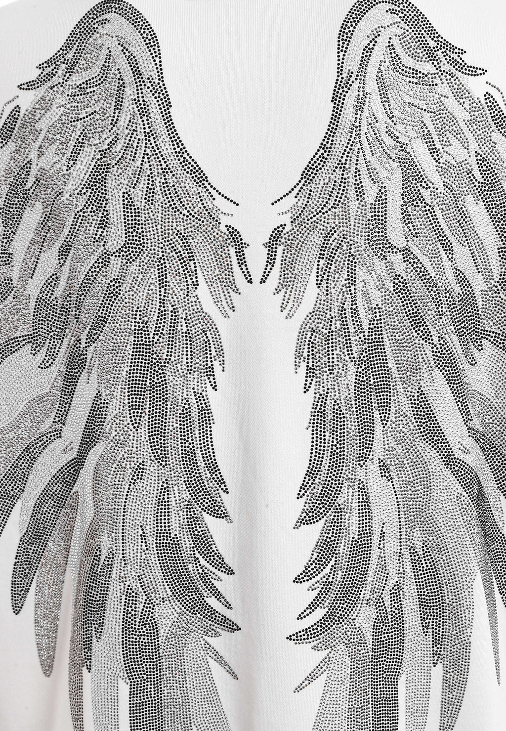 Sudadera con capucha Wings de corte relajado con Mini Wings en mangas y alas de strass en la espalda | MWM [PS_COLORS:WHITE]