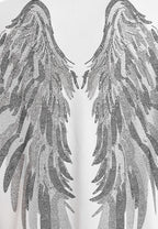 Sudadera con capucha Wings de corte relajado con Mini Wings en mangas y alas de strass en la espalda | MWM [PS_COLORS:WHITE]