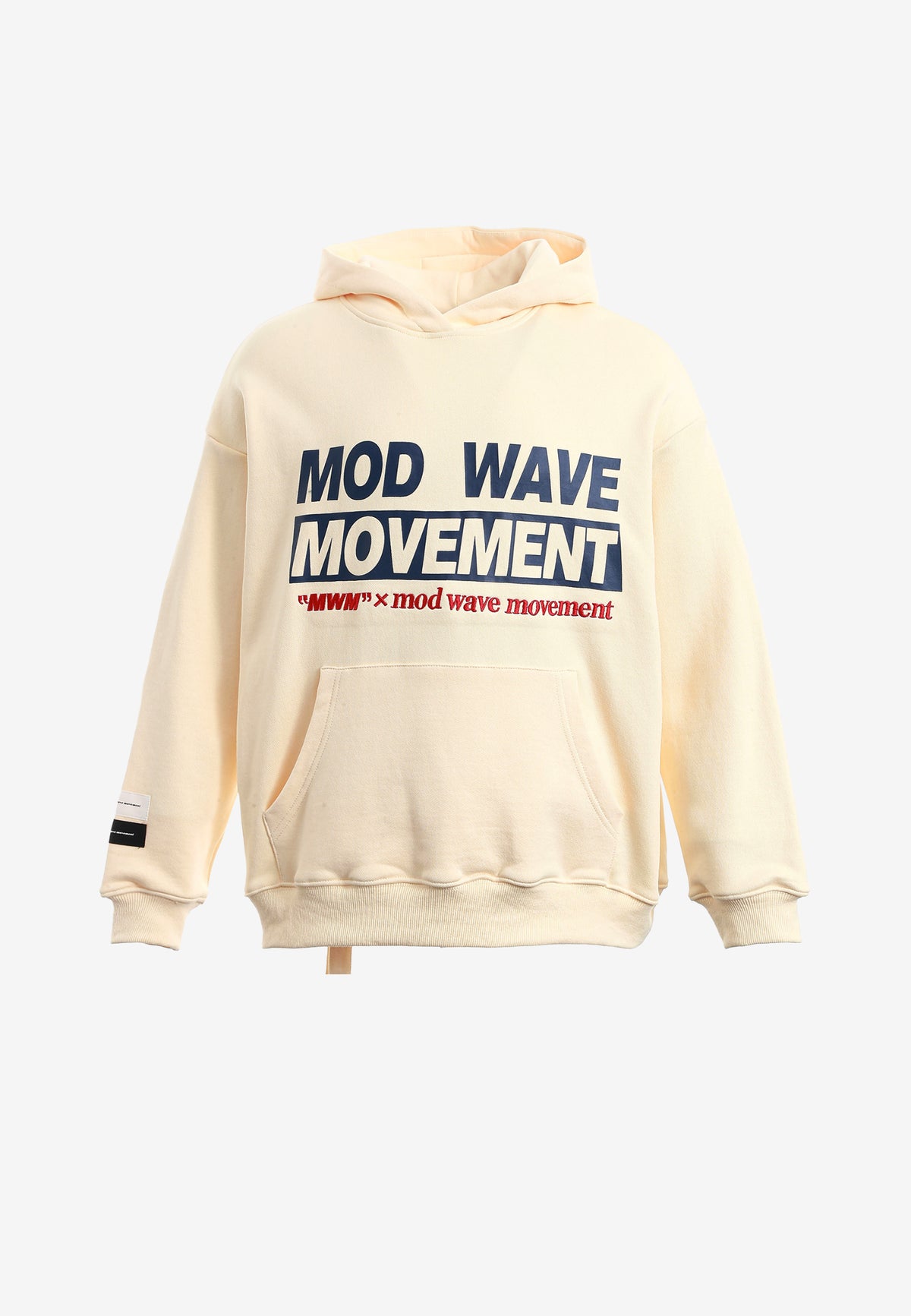 Sudadera con capucha TEDDY de corte regular con bordado frontal y print Streetwear Dog en la espalda | MWM [PS_COLORS:ECRU]