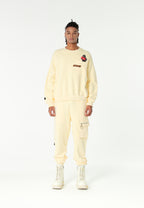 Sudadera oversize Vanguard Dogs Punch con print 3D de boxeo en espalda y mangas | MWM [PS_COLORS:WHITE]