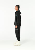 Sudadera con capucha Vanguard Dogs Thinker con cremallera, print y frases bordadas | MWM [PS_COLORS:BLACK]