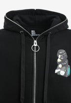 Sudadera con capucha Vanguard Dogs Thinker con cremallera, print y frases bordadas | MWM [PS_COLORS:BLACK]