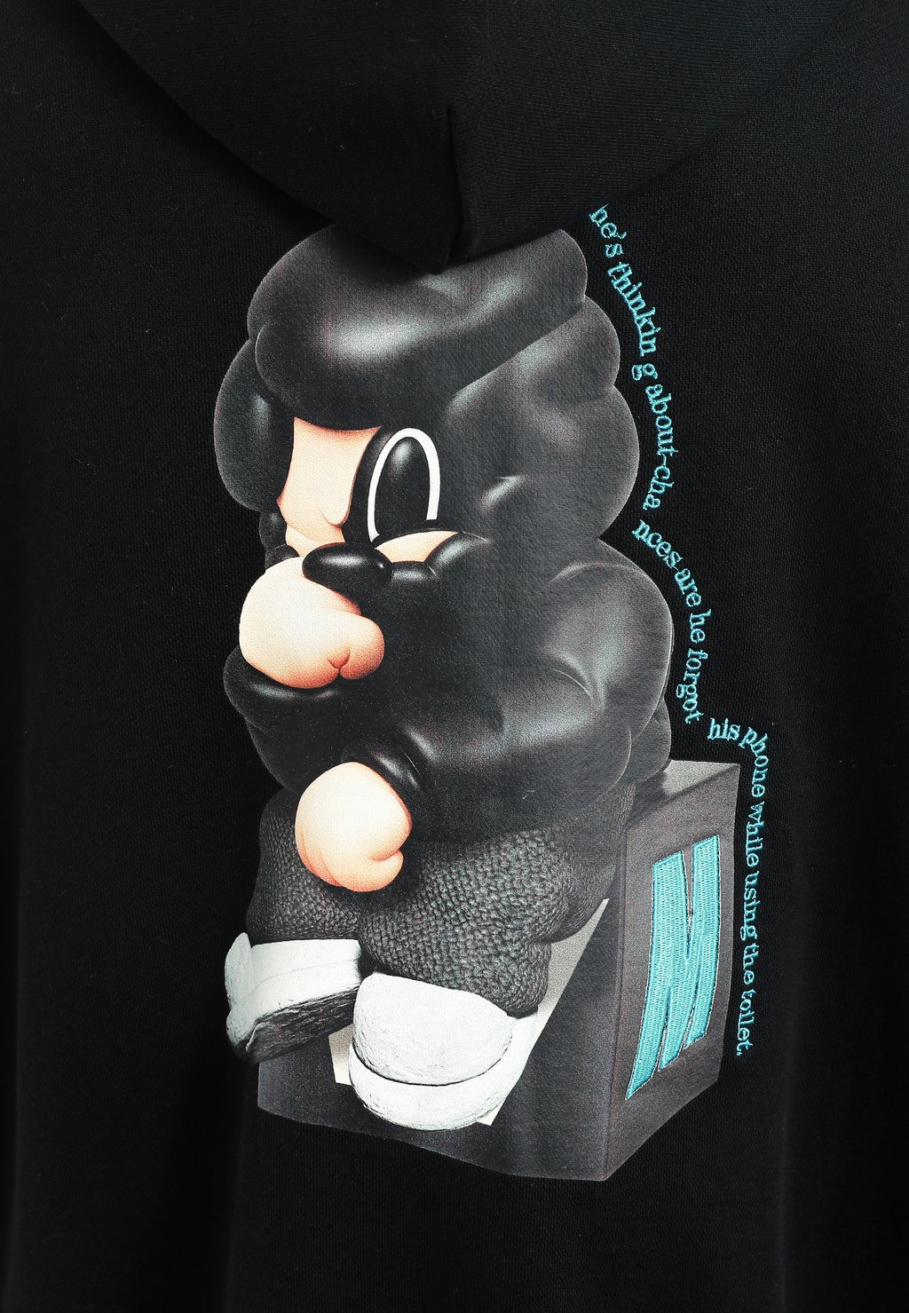 Sudadera con capucha Vanguard Dogs Thinker con cremallera, print y frases bordadas | MWM [PS_COLORS:BLACK]