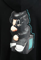 Sudadera con capucha Vanguard Dogs Thinker con cremallera, print y frases bordadas | MWM [PS_COLORS:BLACK]