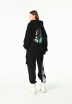 Sudadera con capucha Vanguard Dogs Thinker con cremallera, print y frases bordadas | MWM [PS_COLORS:BLACK]