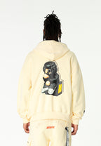Sudadera con capucha Vanguard Dogs Thinker con cremallera, print y frases bordadas | MWM [PS_COLORS:ECRU]