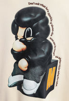 Sudadera con capucha Vanguard Dogs Thinker con cremallera, print y frases bordadas | MWM [PS_COLORS:ECRU]