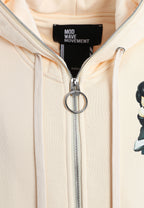 Sudadera con capucha Vanguard Dogs Thinker con cremallera, print y frases bordadas | MWM [PS_COLORS:ECRU]