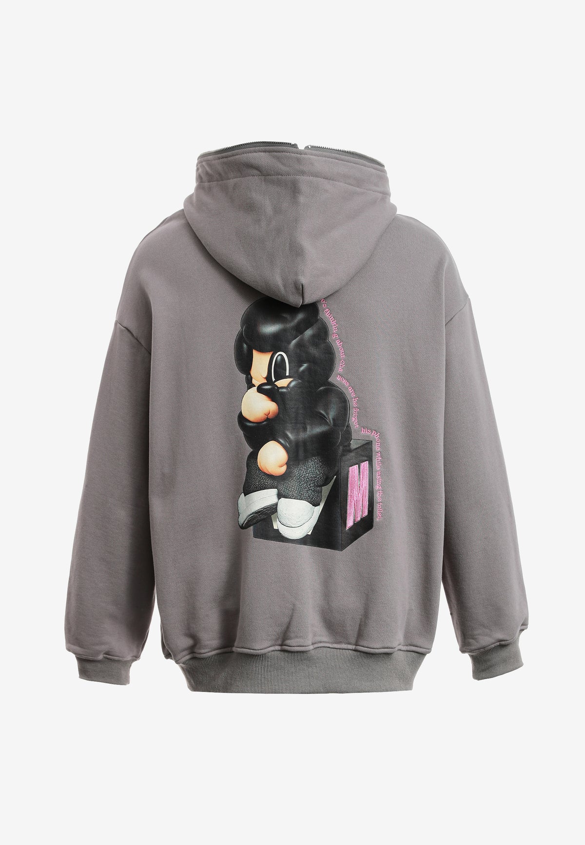 Sudadera con capucha Vanguard Dogs Thinker con cremallera, print y frases bordadas | MWM [PS_COLORS:GREY]