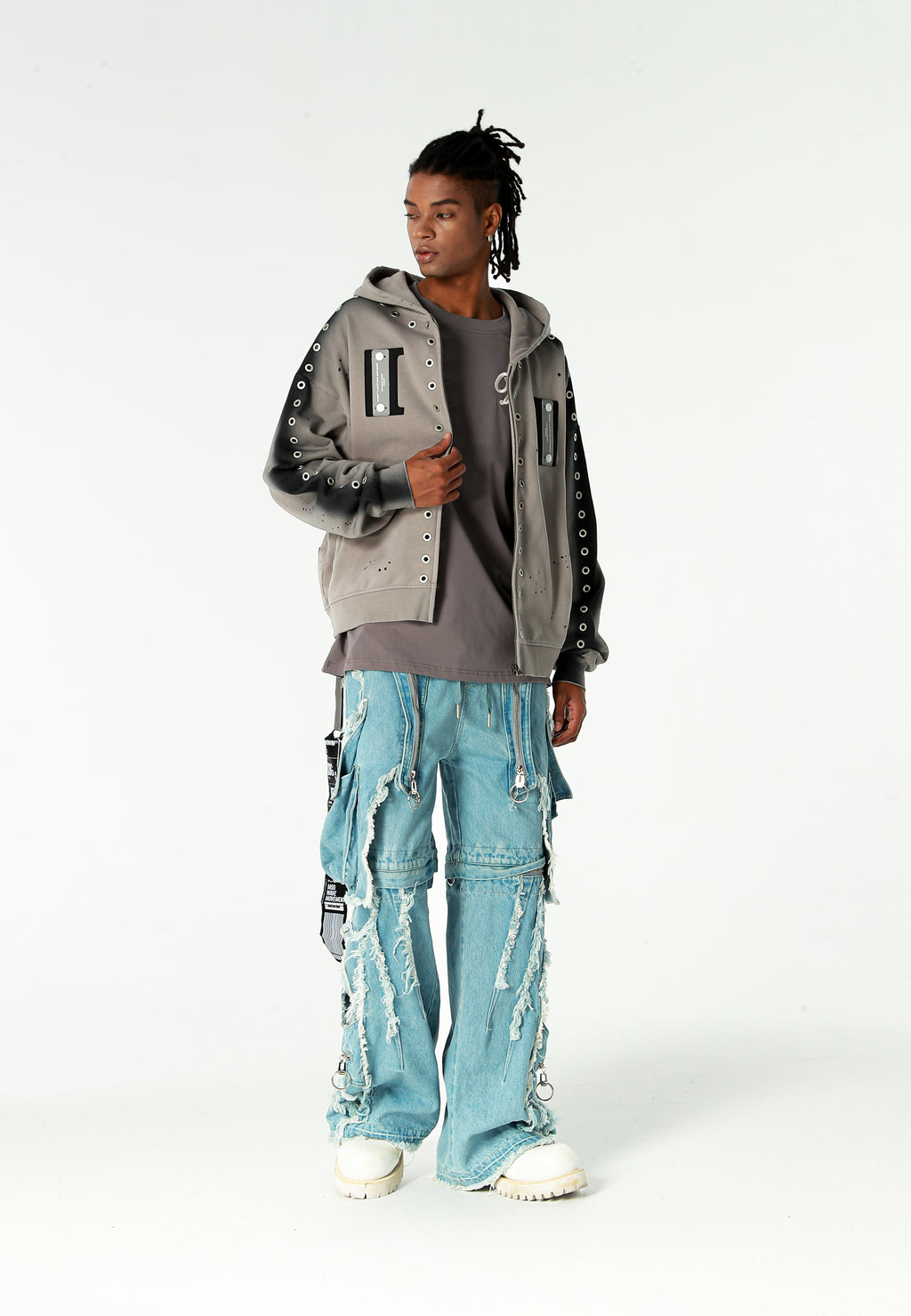 Sudadera con capucha Vanguard Dogs con tachuelas | MWM [PS_COLORS:GREY]
