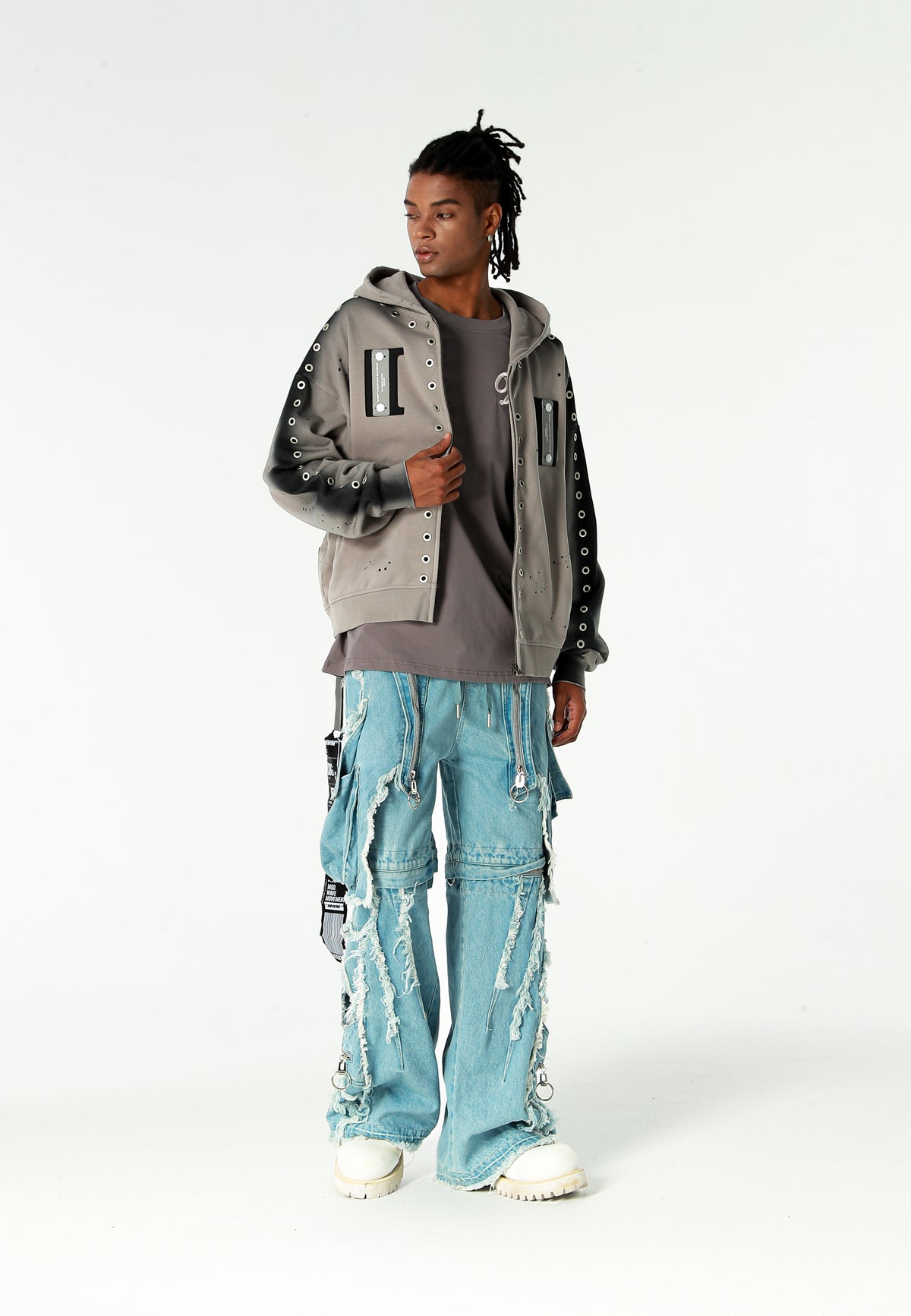 Sudadera con capucha Vanguard Dogs con tachuelas | MWM [PS_COLORS:GREY]