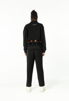 Cárdigan de corte regular con diseño entrelazado y bajo calado geométrico | MWM [PS_COLORS:BLACK]