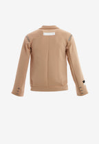 Blazer corto con cremalleras en mangas y hombros | MWM [PS_COLORS:BEIGE]