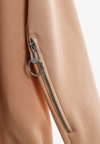 Blazer corto con cremalleras en mangas y hombros | MWM [PS_COLORS:BEIGE]