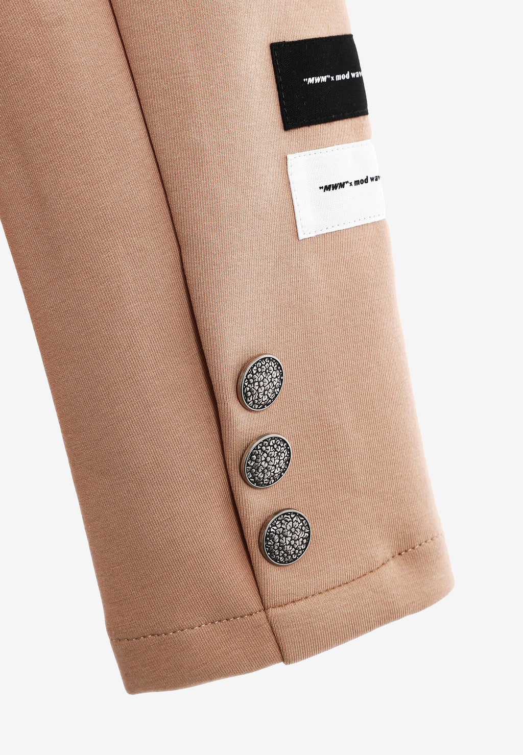 Blazer corto con cremalleras en mangas y hombros | MWM [PS_COLORS:BEIGE]