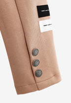 Blazer corto con cremalleras en mangas y hombros | MWM [PS_COLORS:BEIGE]