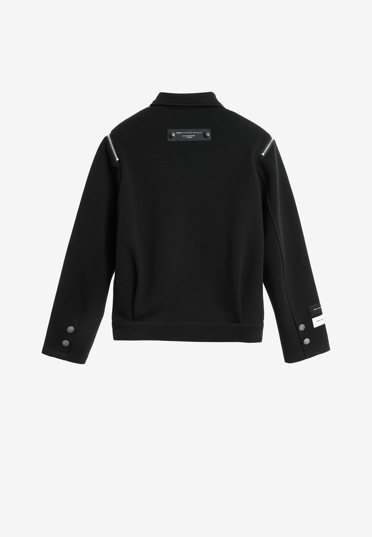 Blazer corto con cremalleras en mangas y hombros | MWM [PS_COLORS:BLACK]