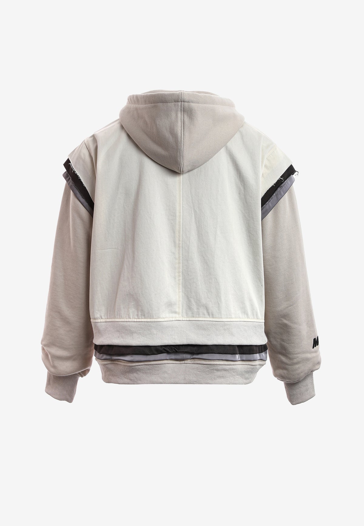 Chaqueta multicapa con capucha, cremallera y paneles superpuestos | MWM [PS_COLORS:ECRU]