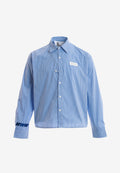 Camisa corta con bolsillos laterales y cierre de inspiración asiatica | MWM [PS_COLORS:BLUE]