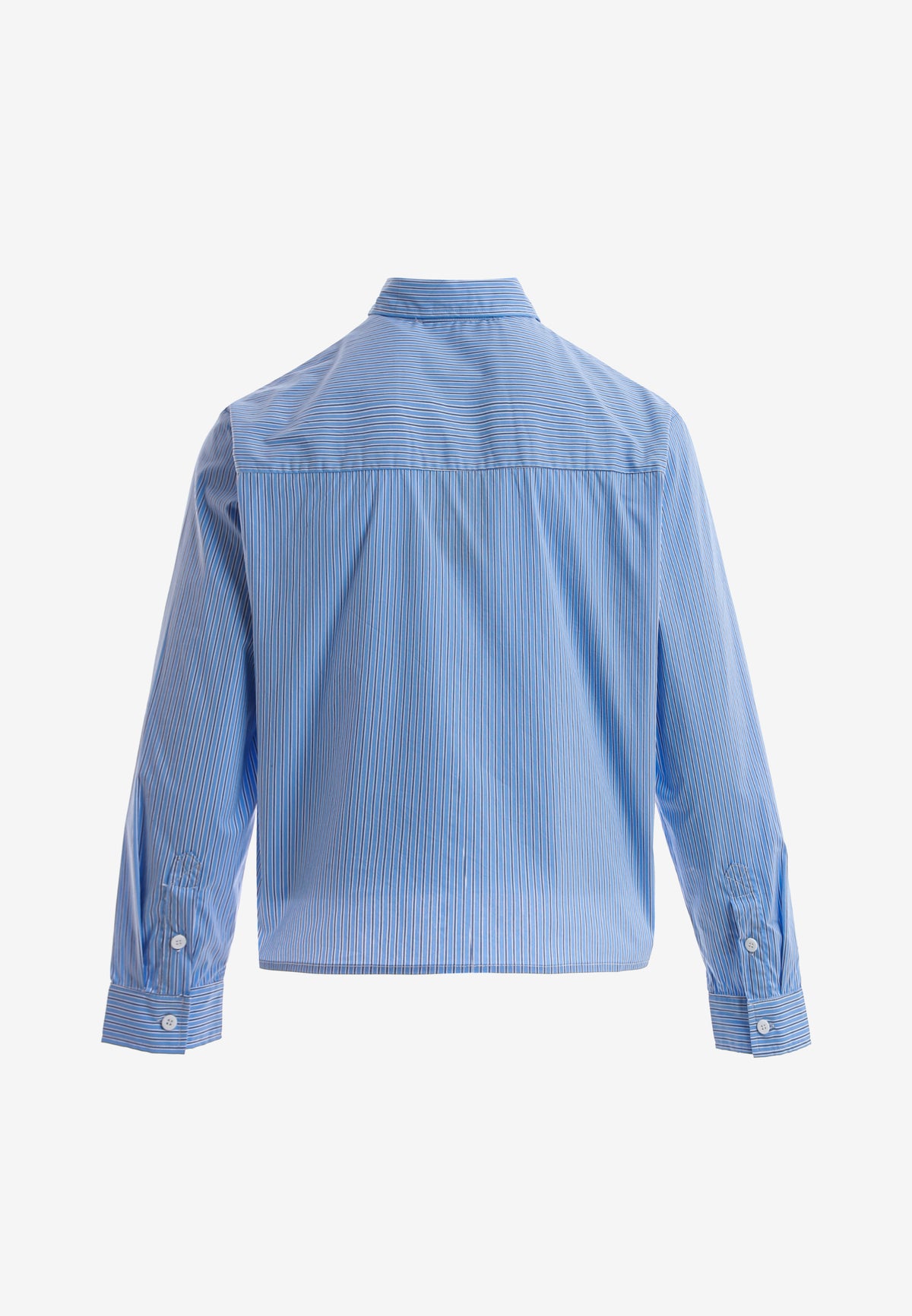 Camisa corta con bolsillos laterales y cierre de inspiración asiatica | MWM [PS_COLORS:BLUE]