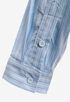 Camisa corta con bolsillos laterales y cierre chino | MWM [PS_COLORS:BLUE]