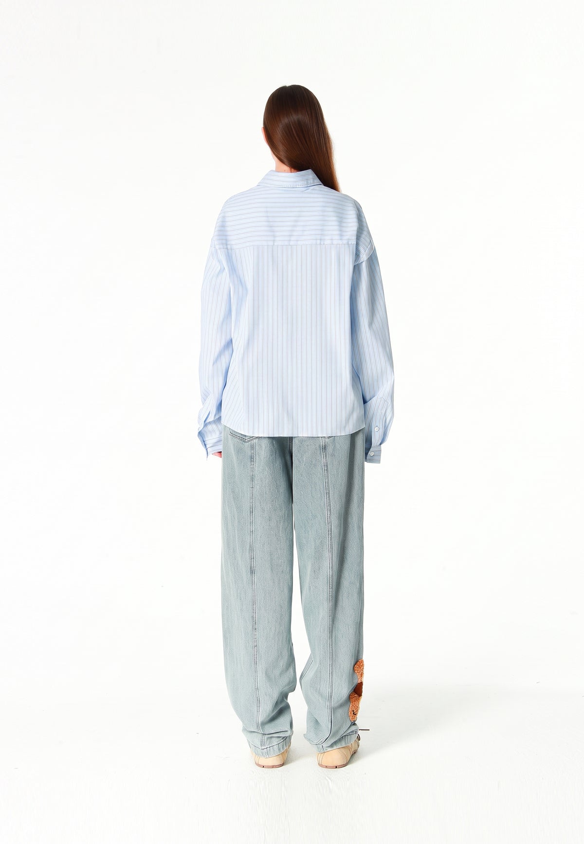 Camisa corta con bolsillos laterales y cierre chino | MWM [PS_COLORS:BLUE]