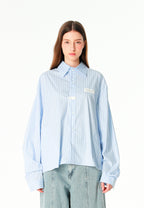 Camisa corta con bolsillos laterales y cierre chino | MWM [PS_COLORS:BLUE]
