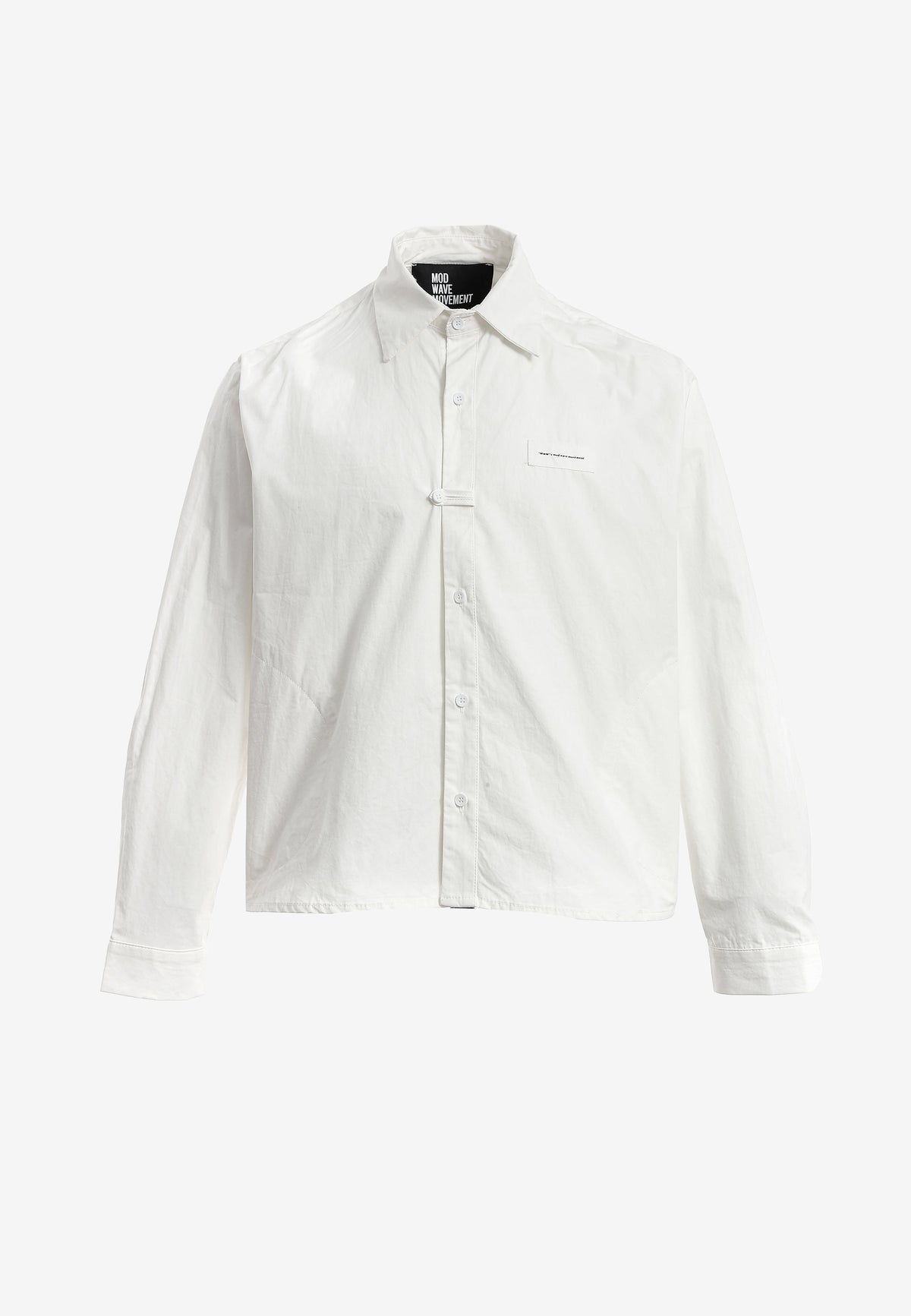 Camisa corta con bolsillos laterales y cierre chino | MWM [PS_COLORS:WHITE]