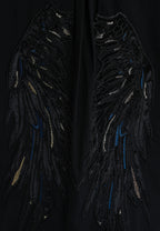 Camisa Wings oversize de inspiración asiática con parche de alas en la espalda | MWM [PS_COLORS:BLACK]