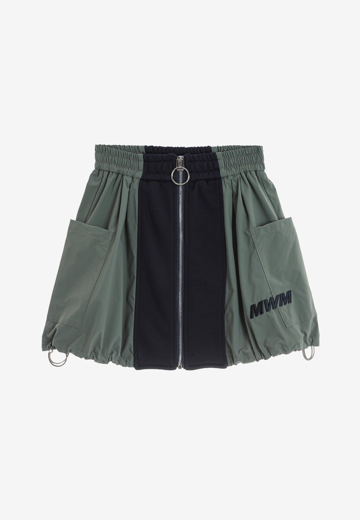 Falda efecto globo con paneles técnicos y bolsillos laterales | MWM [PS_COLORS:NAVY/GREEN]