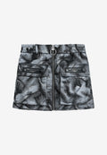 Minifalda jacquard de chenilla con brillo, cremallera y bolsillos frontales | MWM [PS_COLORS:BLACK]