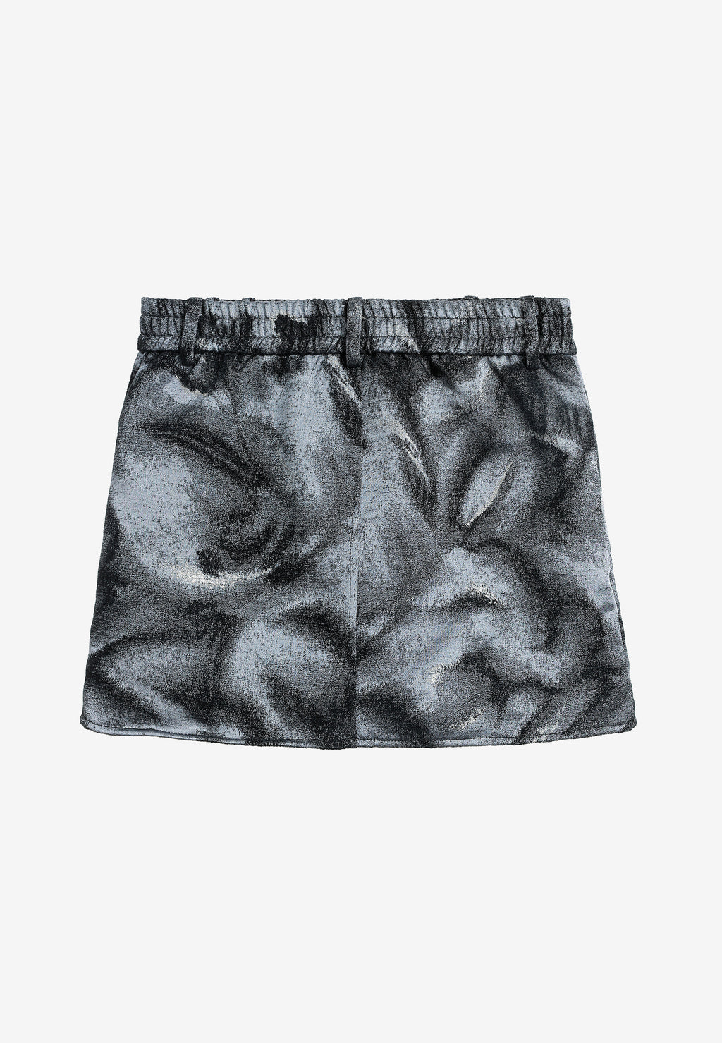 Minifalda jacquard de chenilla con brillo, cremallera y bolsillos frontales | MWM [PS_COLORS:BLACK]