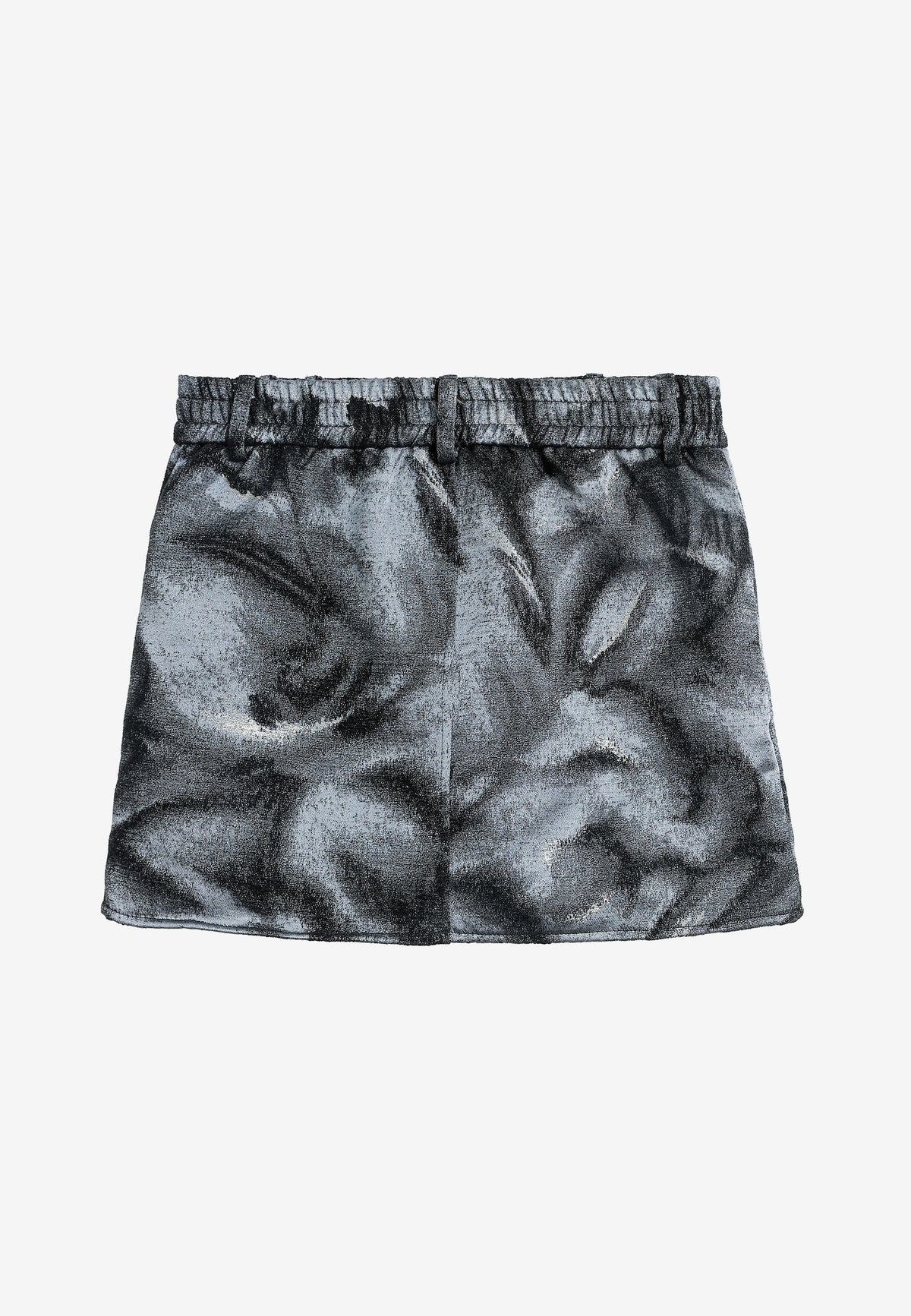 Minifalda jacquard de chenilla con brillo, cremallera y bolsillos frontales | MWM [PS_COLORS:BLACK]