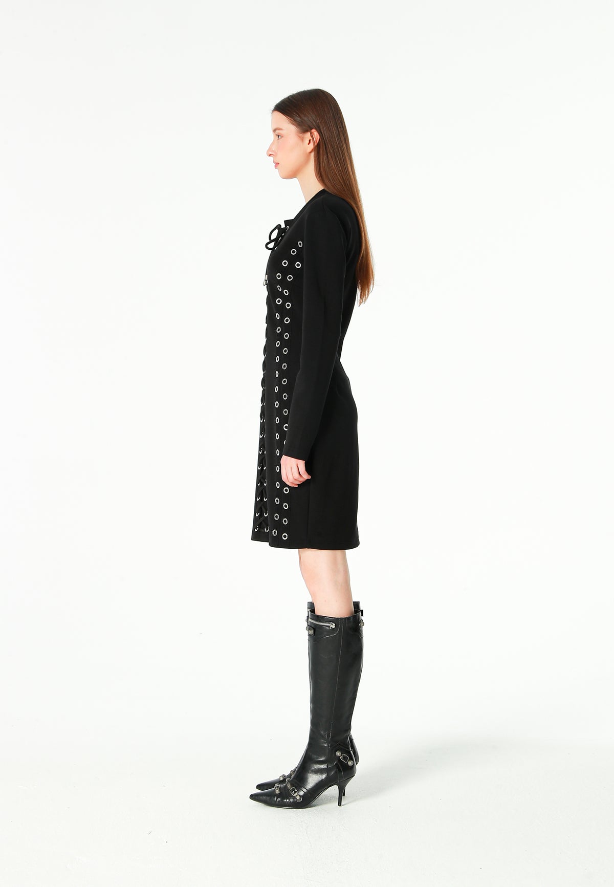 Vestido ajustado con cierres en cuerpo y mangas | MWM [PS_COLORS:UNASSIGNED]