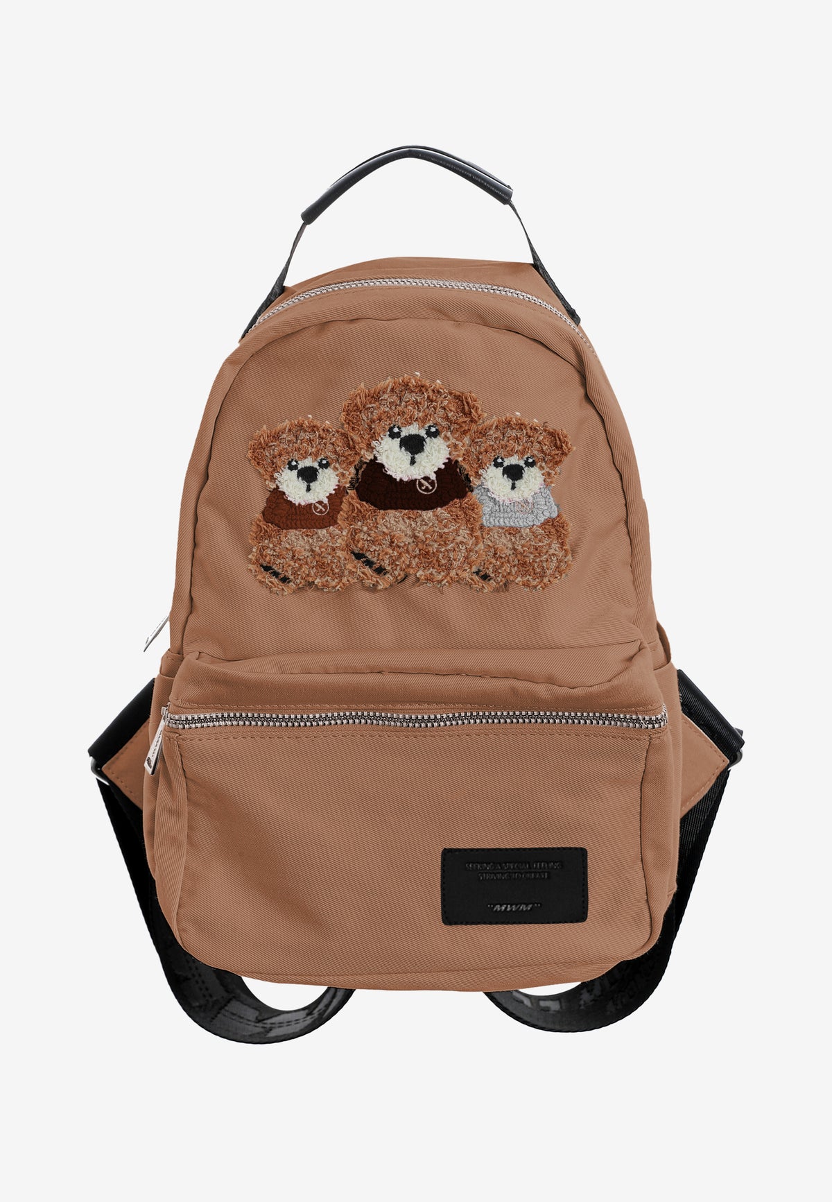 Mini mochila con osos Teddy y bolsillo frontal | MWM [PS_COLORS:CAMEL]