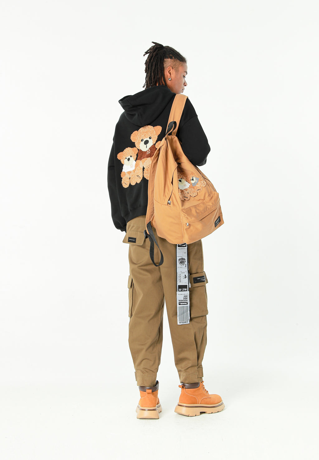Mochila con osos Teddy y bolsillo frontal | MWM [PS_COLORS:CAMEL]