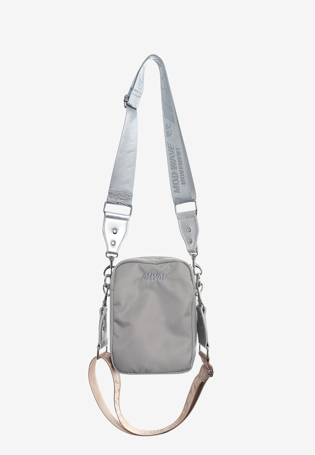 Bolso bandolera con bolsillos y parche con logo | MWM [PS_COLORS:SILVER]
