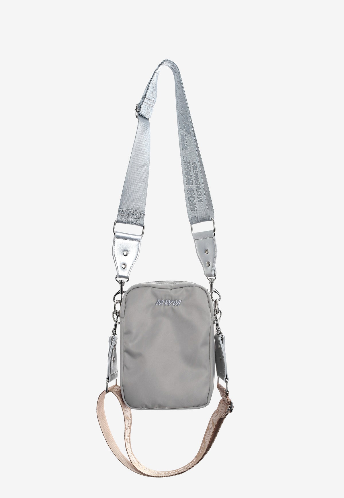 Bolso bandolera con bolsillos y parche con logo | MWM [PS_COLORS:SILVER]