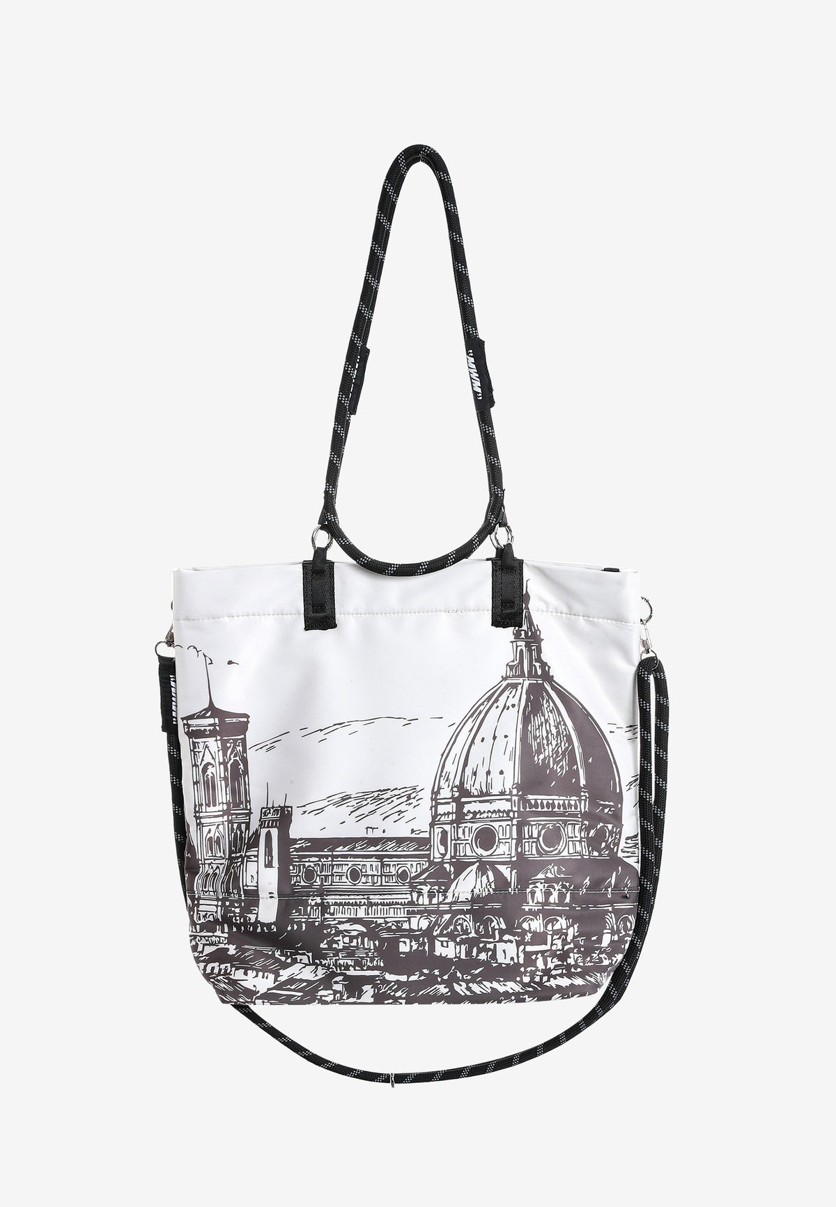 Bolso shopper estampado con asas de cordón y bandolera | MWM [PS_COLORS:BROWN]
