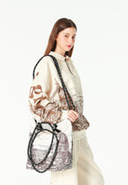 Bolso shopper estampado con asas de cordón y bandolera | MWM [PS_COLORS:BROWN]