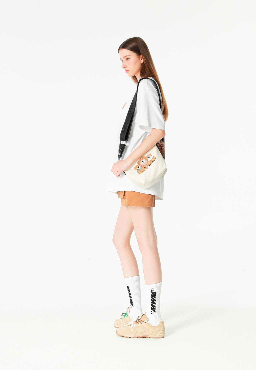 Bolso bandolera con osos Teddy y correa ancha | MWM [PS_COLORS:ECRU]