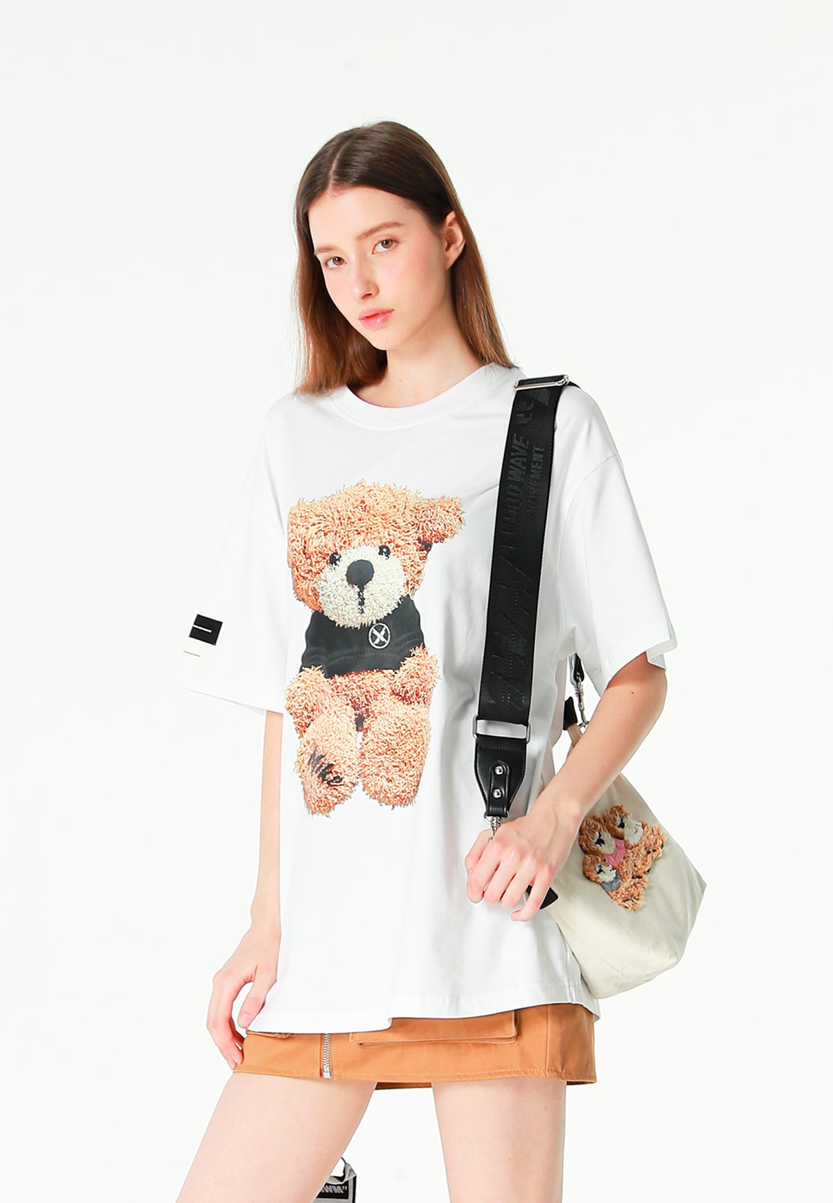 Bolso bandolera con osos Teddy y correa ancha | MWM [PS_COLORS:ECRU]
