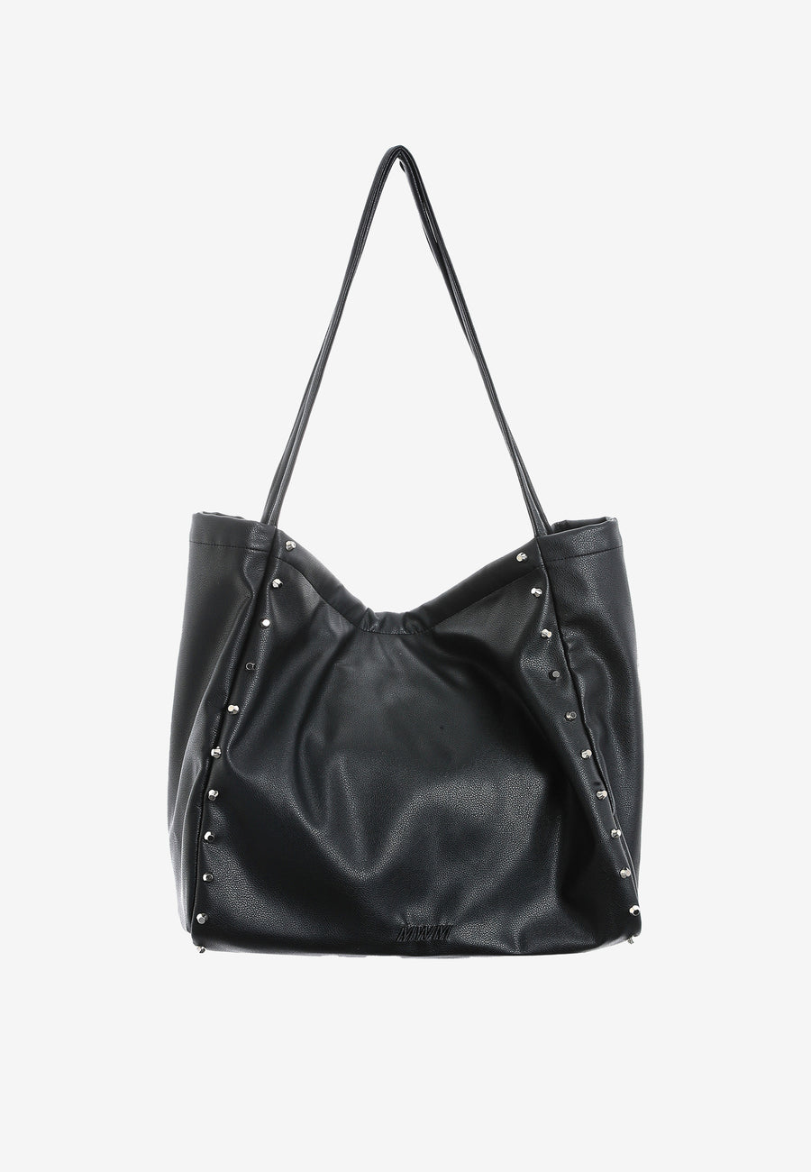 Bolso shopper con tachuelas y logo MWM bordado | MWM [PS_COLORS:BLACK]