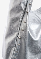 Bolso shopper con tachuelas y logo MWM bordado | MWM [PS_COLORS:SILVER]