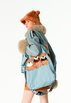 Bolso tote con osos Teddy y correa bandolera | MWM [PS_COLORS:BLUE]